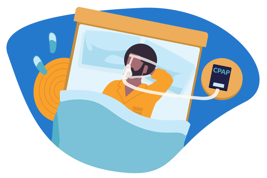 man using a sleep apnoea machine